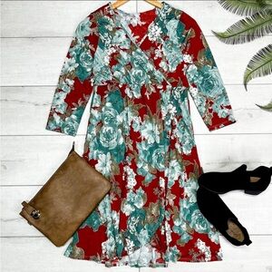 Sew in Love floral v-neck wrap dress